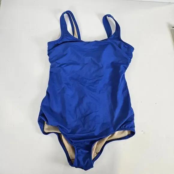 Land's End One Piece Blue Full Coverage Swimsuit Size 10 - Picture 1 of 5